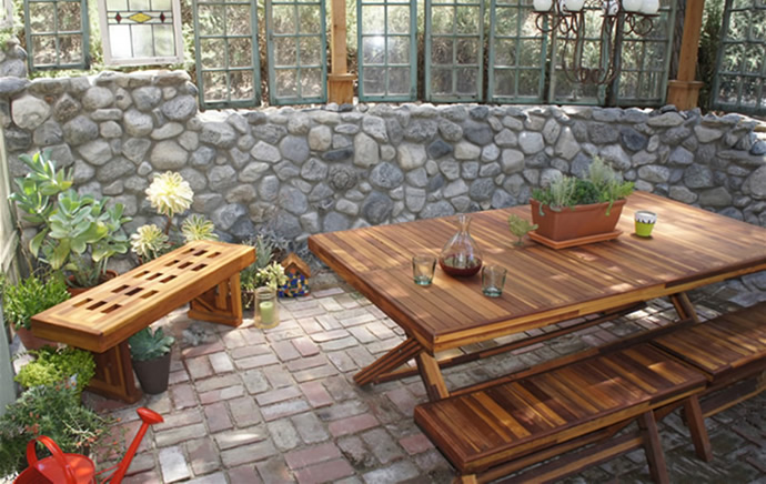 Rectangular Folding Table and Lighthouse Garden Bench	By Jeff M. of Woodland Hills,CA.